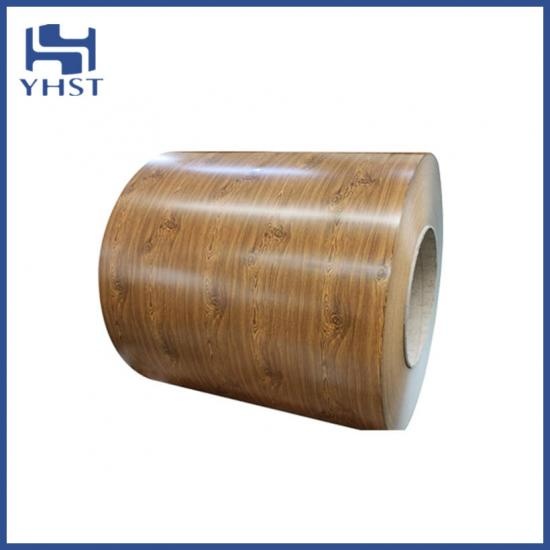 Wood grain color coated steel coil